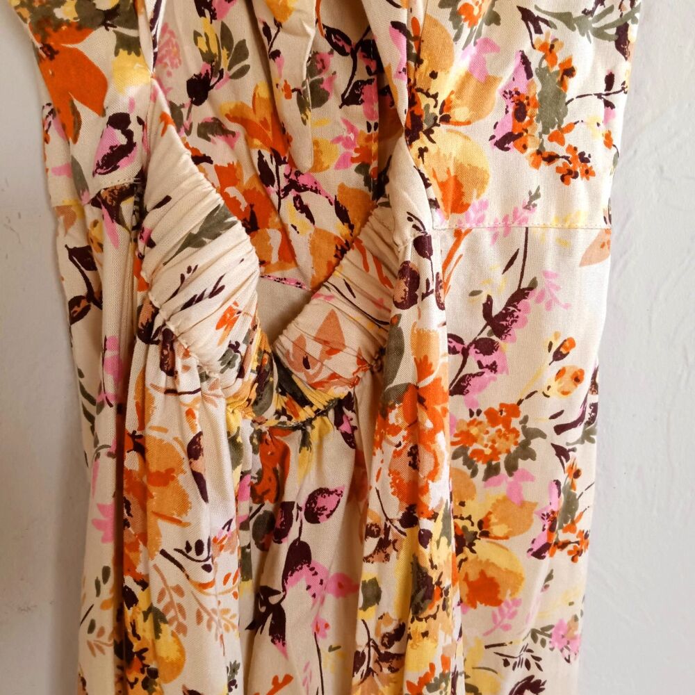Angie NWT Cottagecore Floral Maxi Dress M Halter Neck Boho Summer Style New - Picture 6 of 9